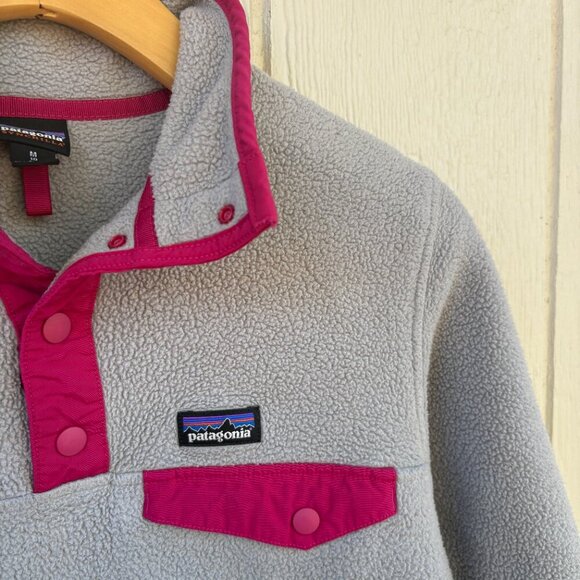 Patagonia Lightweight Synchilla SnapT Pullover Girls Medium Drifter Grey Outdoor - Picture 4 of 9